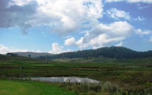 Scenic view of Gulmarg Golf Course during our walk from Gandola to taxi stand 1