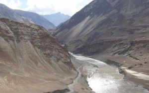 Confluence of Zanskar & the Indus rivers