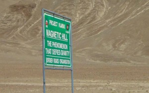 Magnetic hill on our way to Leh