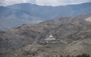 Shanti Stupa from a distance