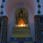 Buddha statue at Shanti Stupa